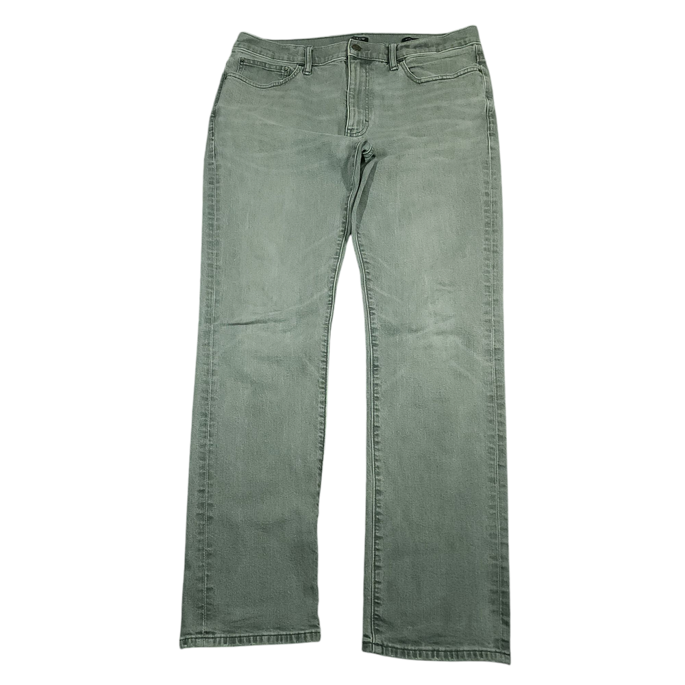 J Crew Jeans 35x32 Mens Slim Fit Straight Leg Whiskering Preppy Flex Gray