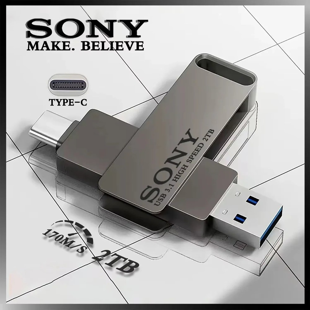 2TB USB Flash Drive High Speed Type C PenDrive 1TB 512GB 256GB Metal Stick