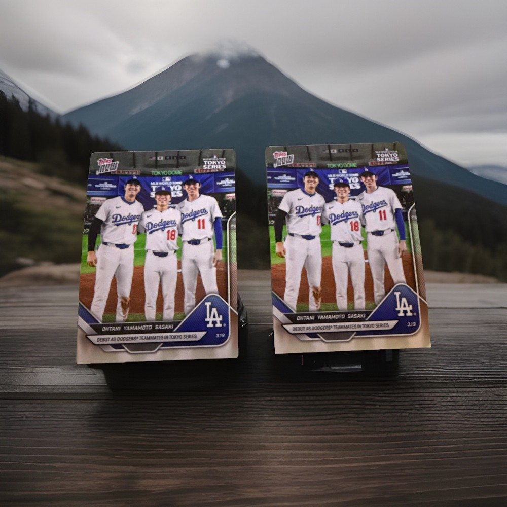 TWO 2025 Topps Now Tokyo Series #7 Ohtani / Yamamoto / Roki Sasaki - LA Dodgers