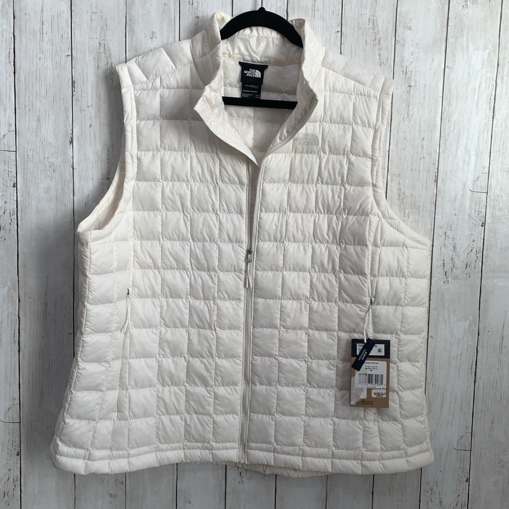 The North Face Womens Thermoball Eco Vest 3XL Quilted Gardenia White NWT  