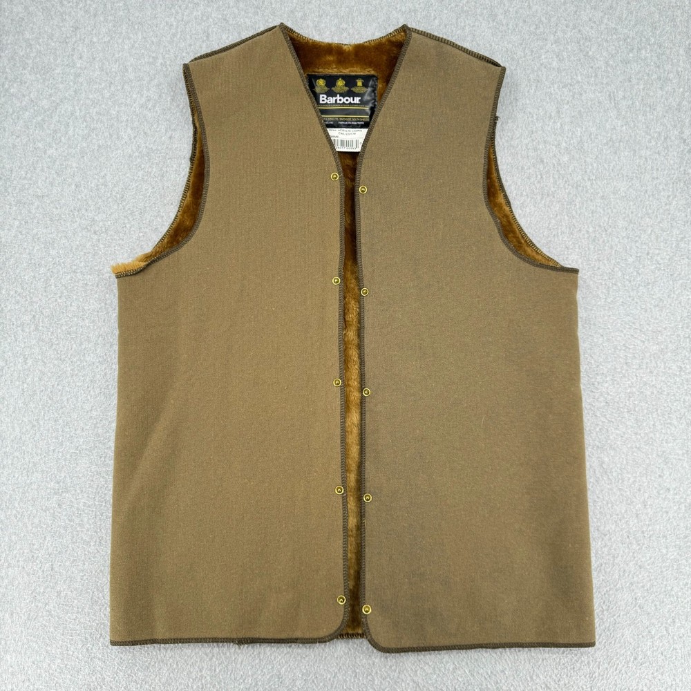 Barbour C40 Men’s Brown Fleece Jacket Lining Attachable Vest A295