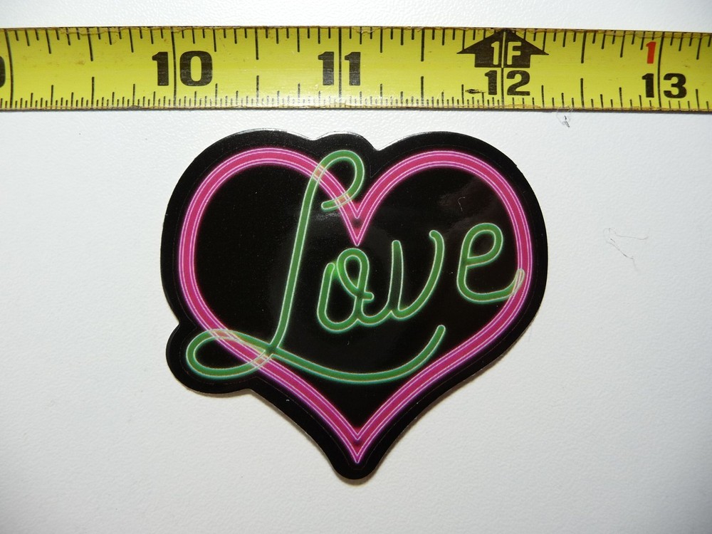 HUGE L LOVE HEART NEON STYLE STICKER DECAL COLORFUL FUNNY