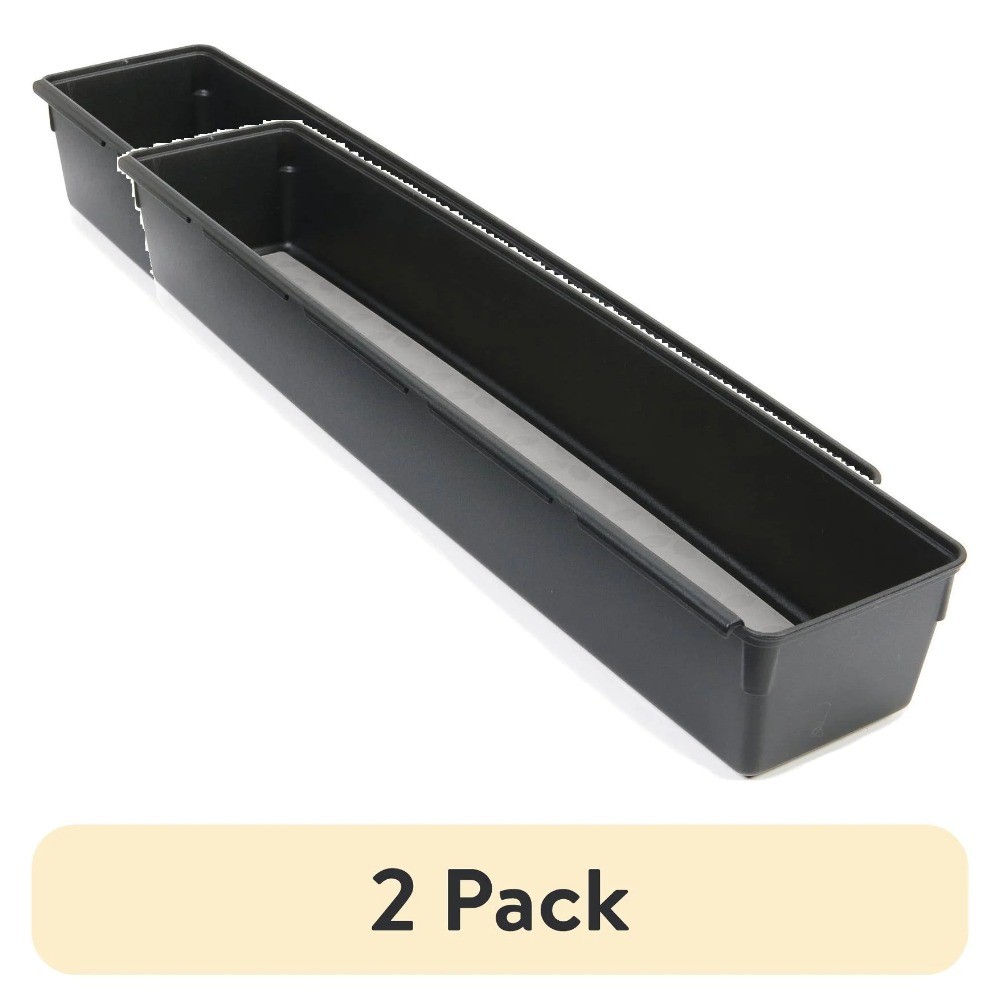 (2 pack) Rubbermaid, Drawer Organizer, Black, 3
