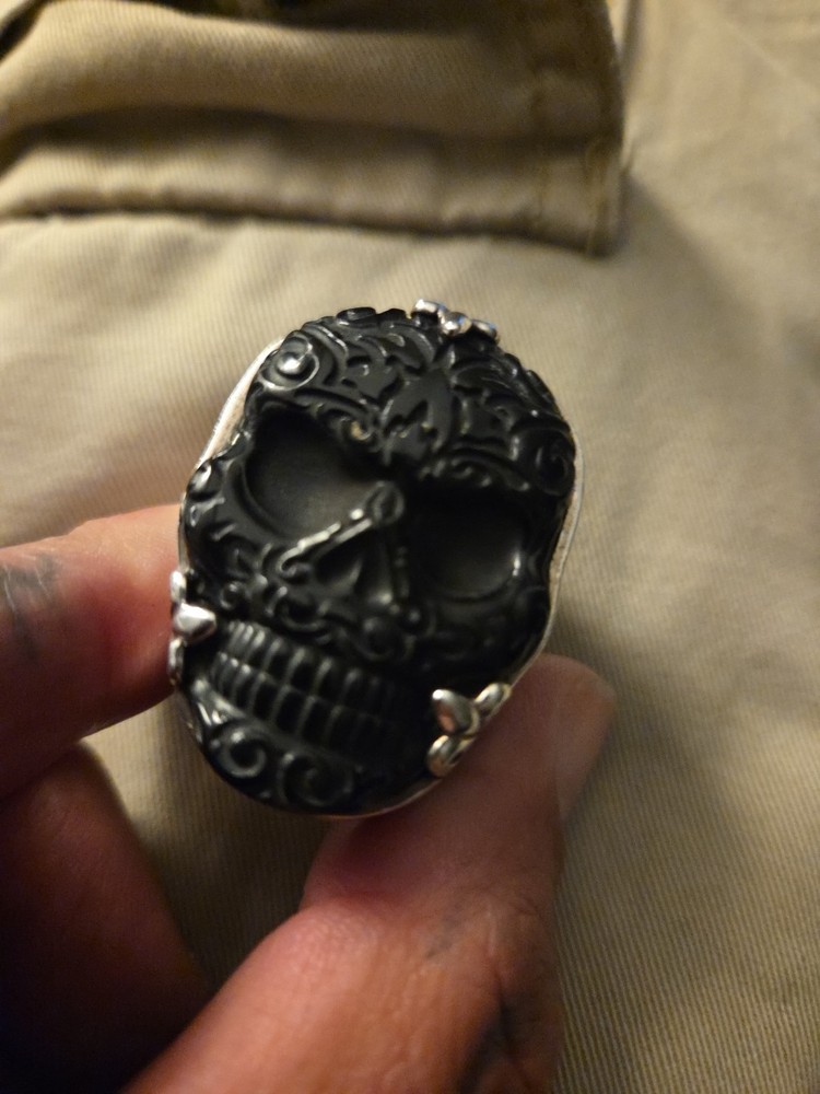 King Baby Retired Day Of The Dead Onyx Stone Ring 11 Or 12