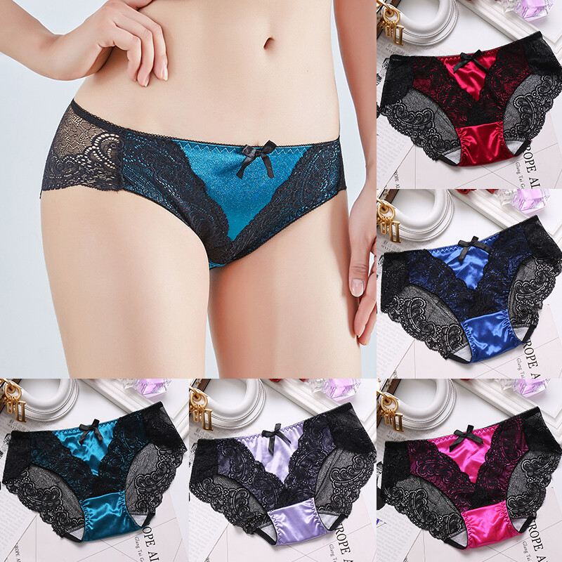 Sexy Sheer Lace Knickers Transparent Lingerie Briefs for Women x1