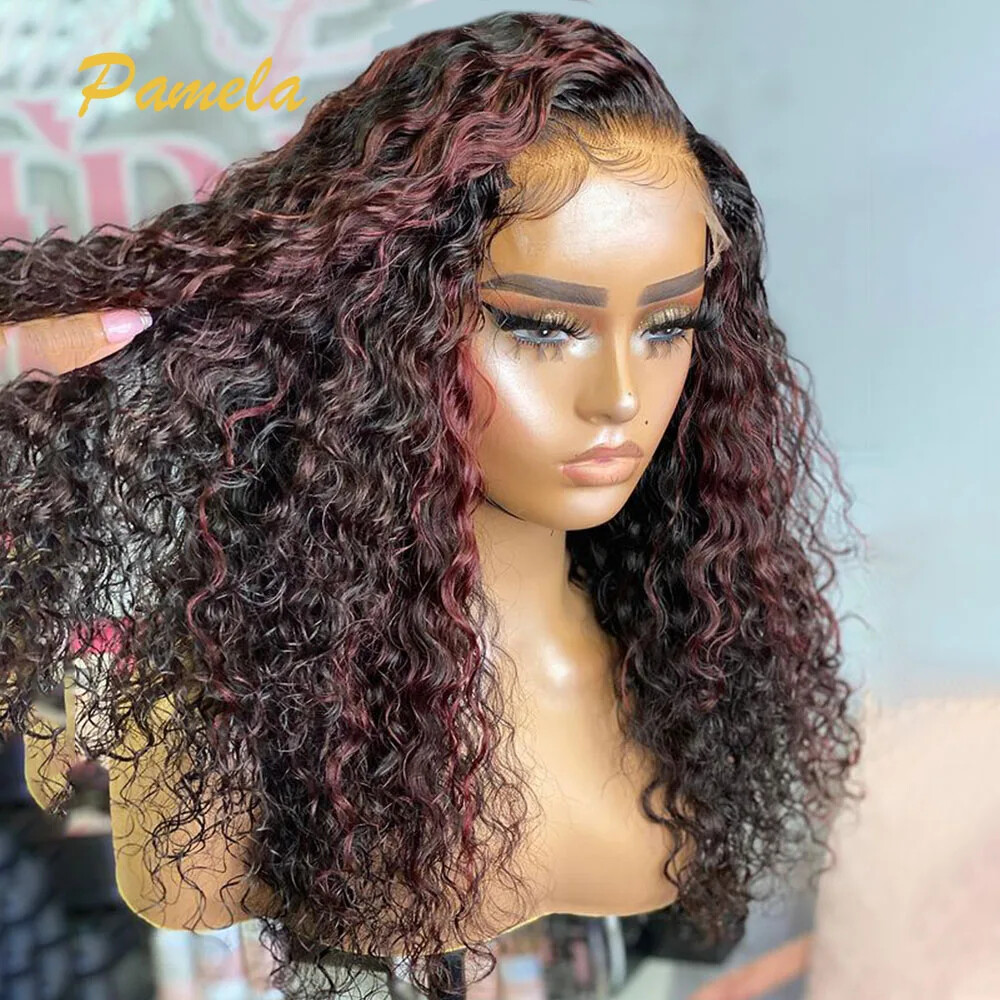 Burgundy Brazilian Human Hair Wig 1B/99J Transparent Lace Front