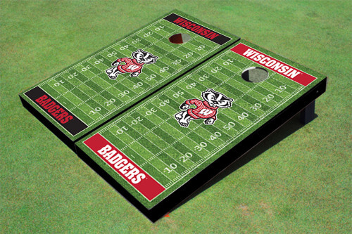 Wisconsin Badgers Bucky Football Field Cornhole Board Set