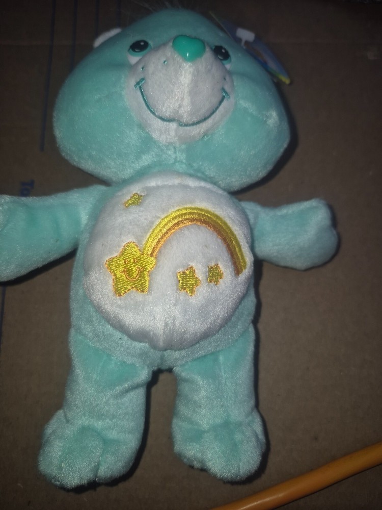 Vintage 2002 Care Bears Wish Bear 8 Inch Plush Beanie Toy