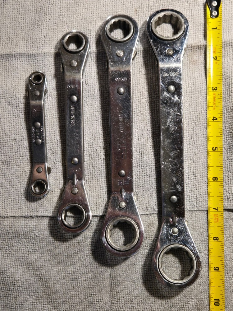 Matco Tools Reversible Offset Racheting Wrench 4 pieces, Used