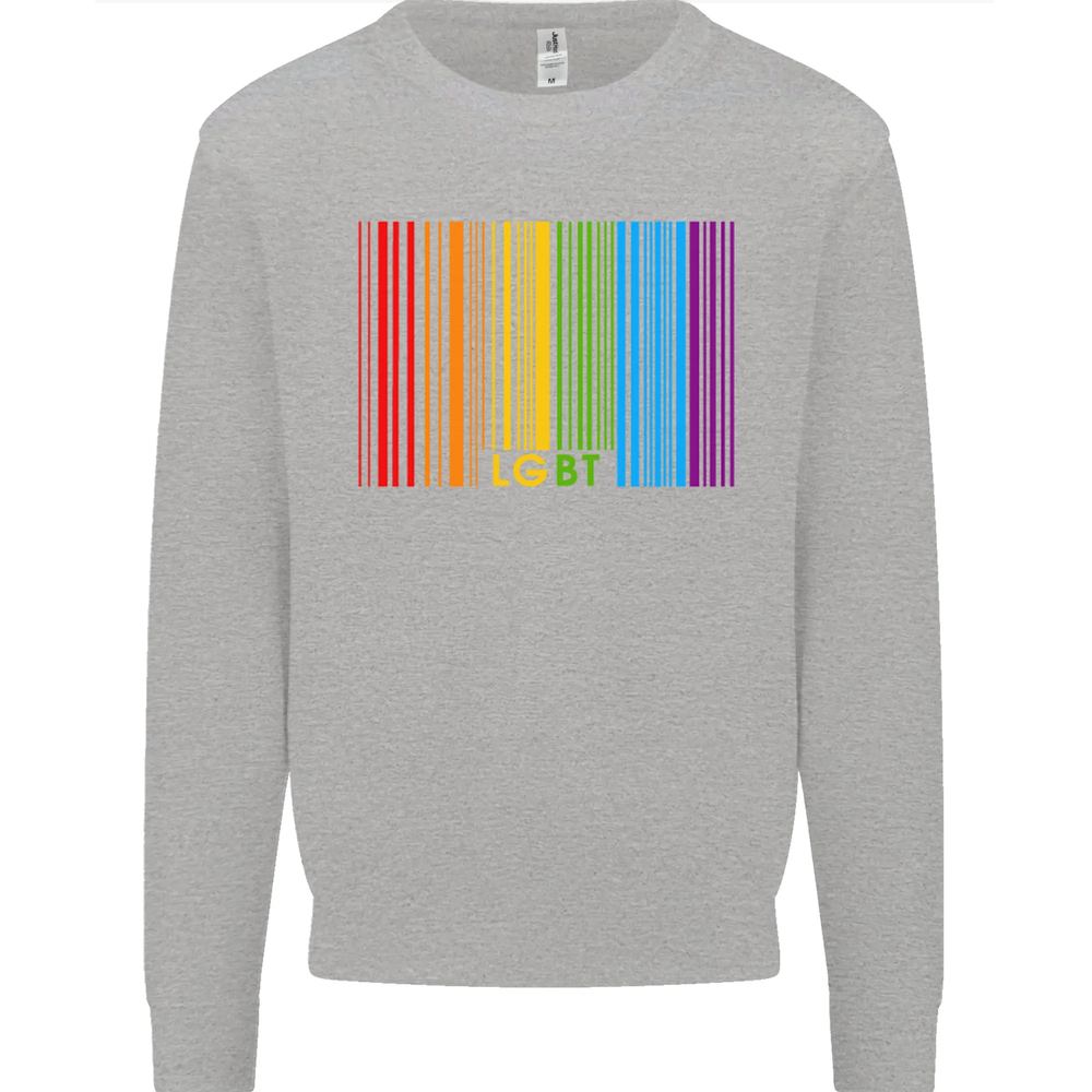 LGBT Barcode Gay Pride Day Awareness Mens Sweatshirt Jumper-image