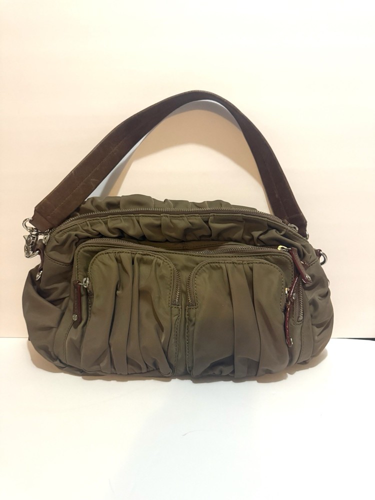 MZ Wallace Coco Crossbody Bag in Chocolate with Silver Hardware