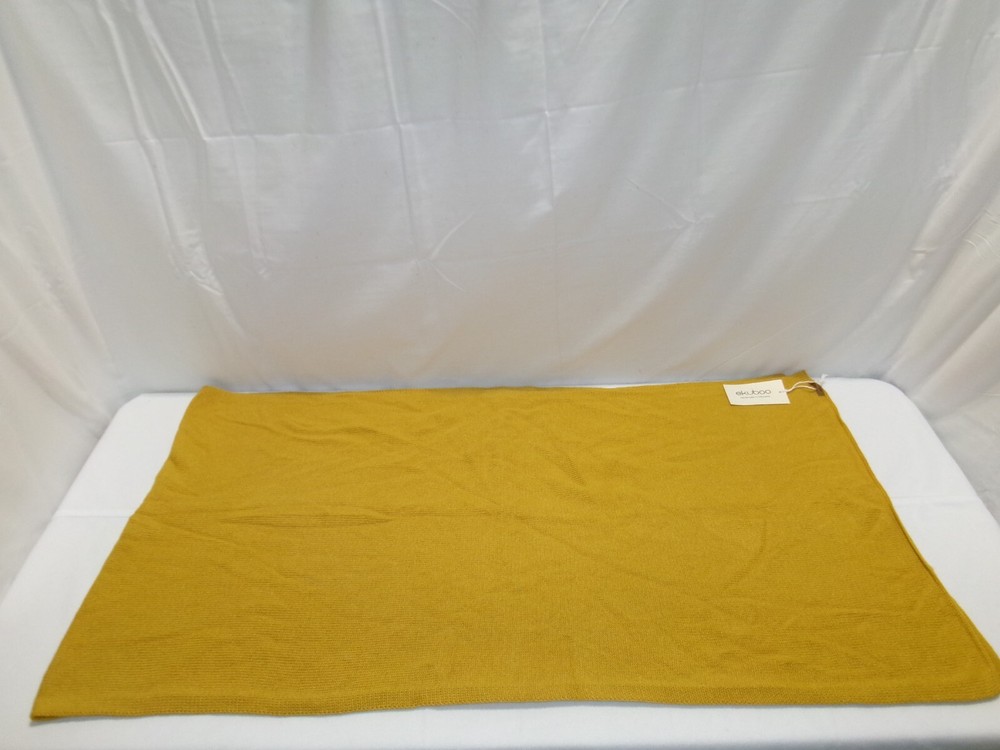 EKUBOO 100% Cashmere Scarf 80x22 in Yellow Mustard K858