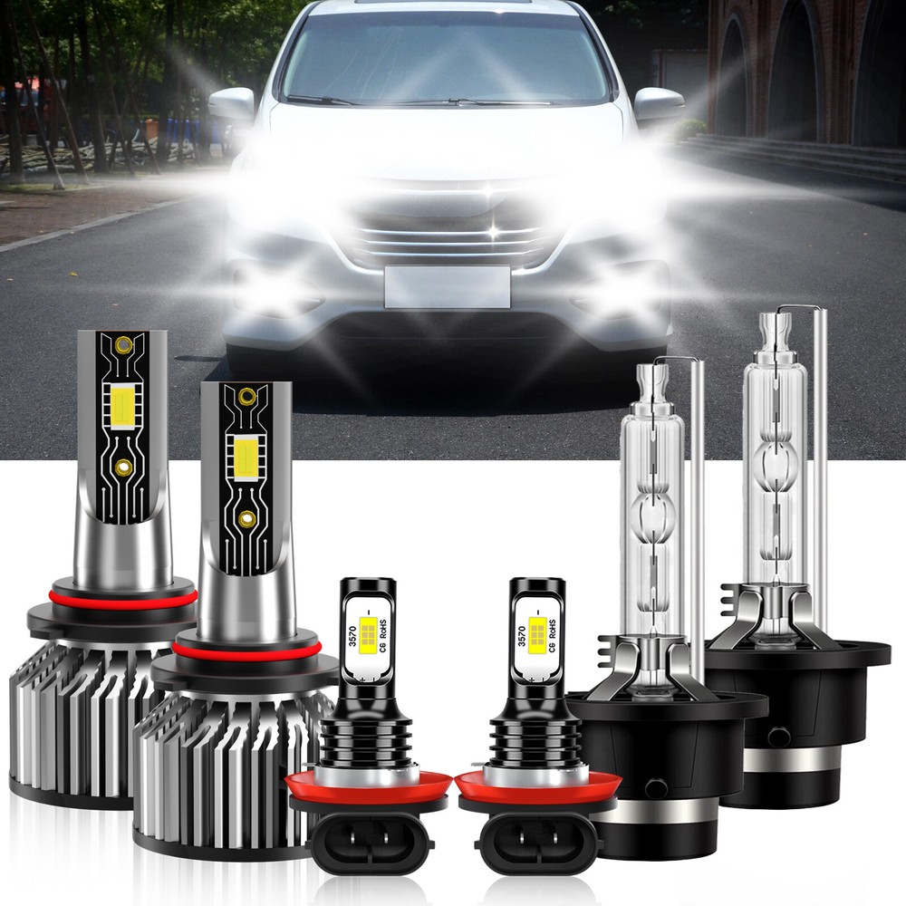 For Honda Odyssey 2011-2018 6x Combo LED Headlight Hi/Lo Bulb + Fog Lamp 6500K