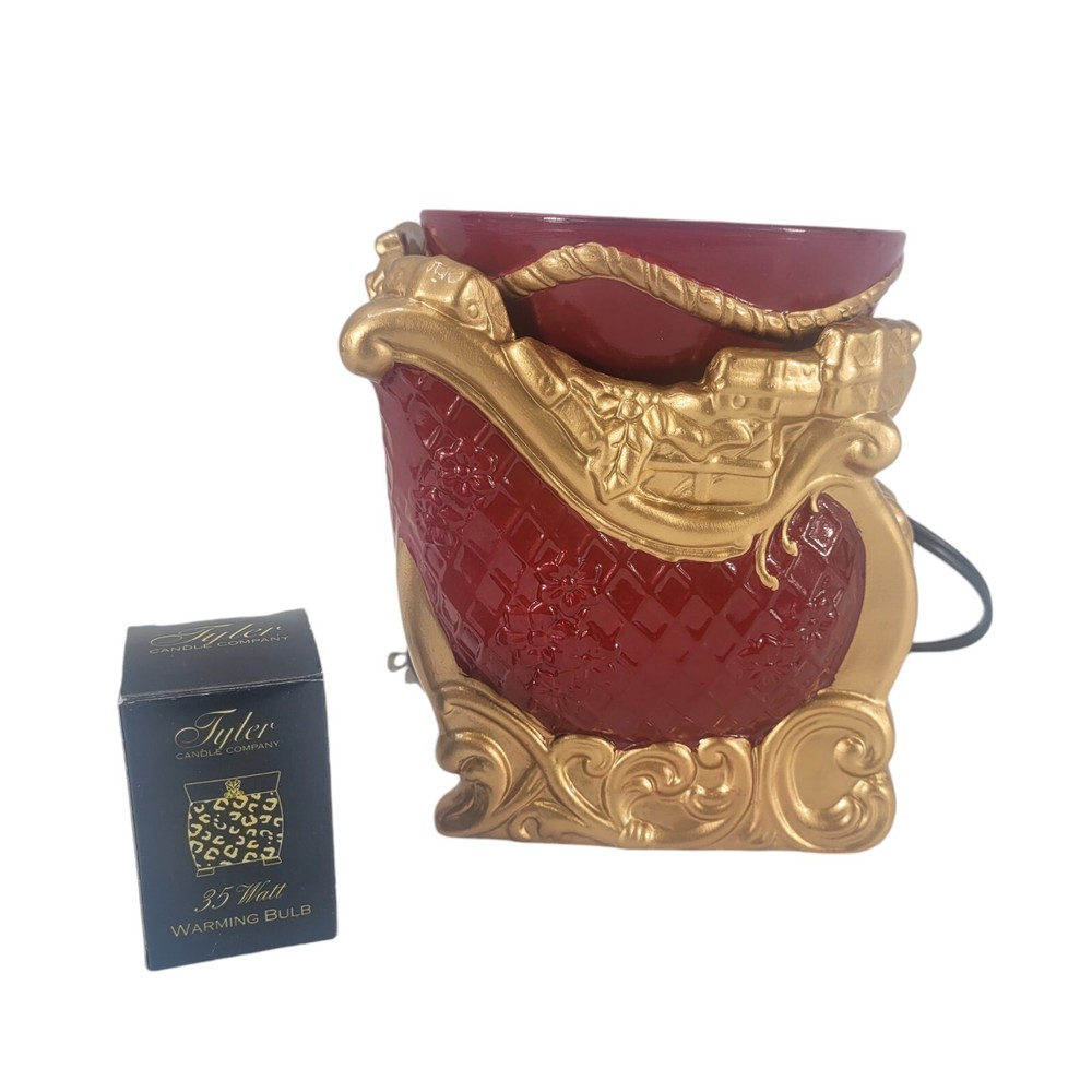 Tyler Candle Radiant Fragrance Warmer in Festive Red Sleigh Holiday Decor