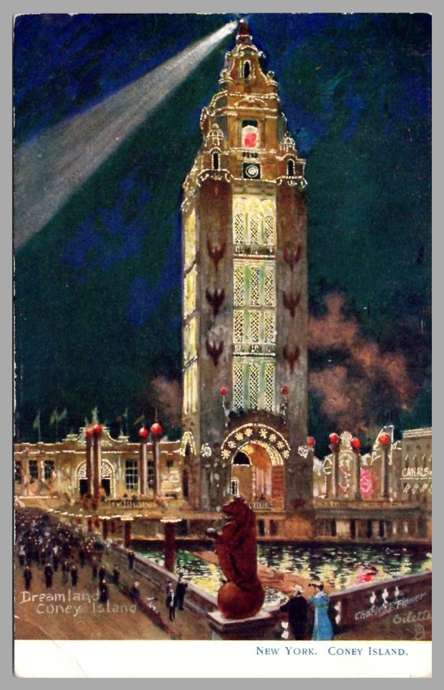 Dreamland Park Coney Island New York Raphael Tuck Oilette UDB c1905 UNP Postcard