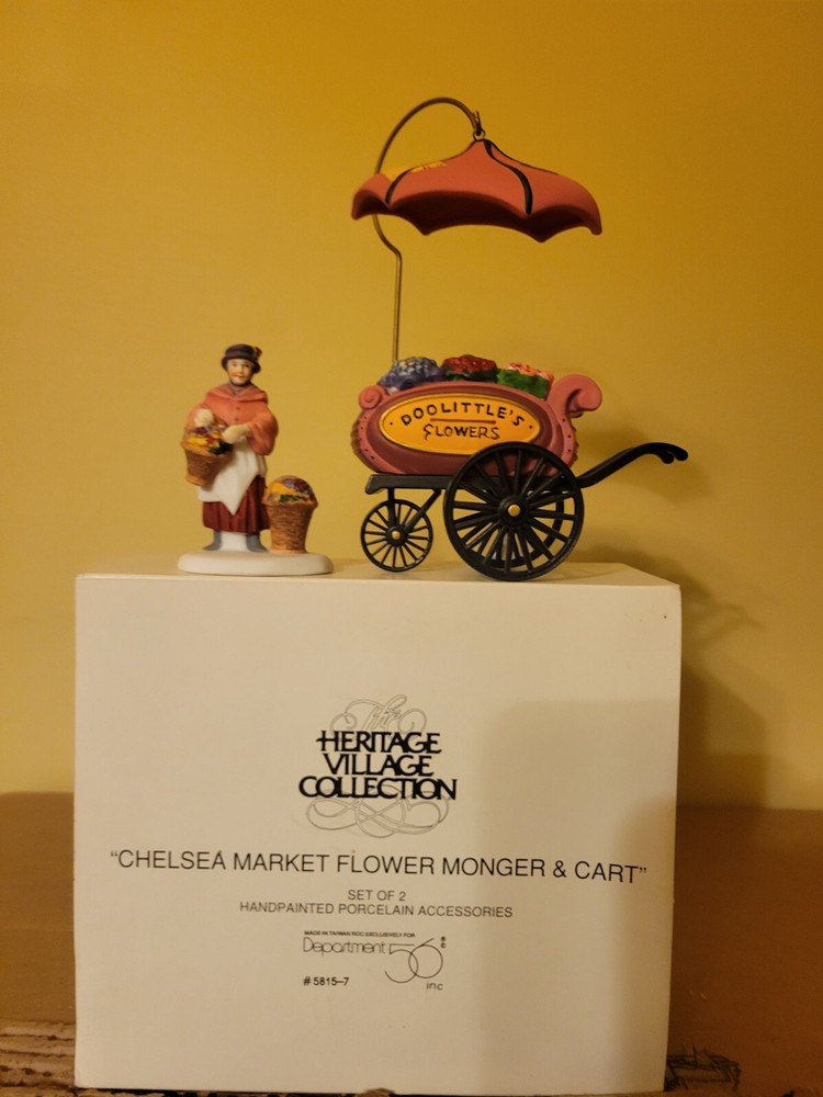 Dept 56 Dickens Village - Chelsea Market Flower Monger & Cart