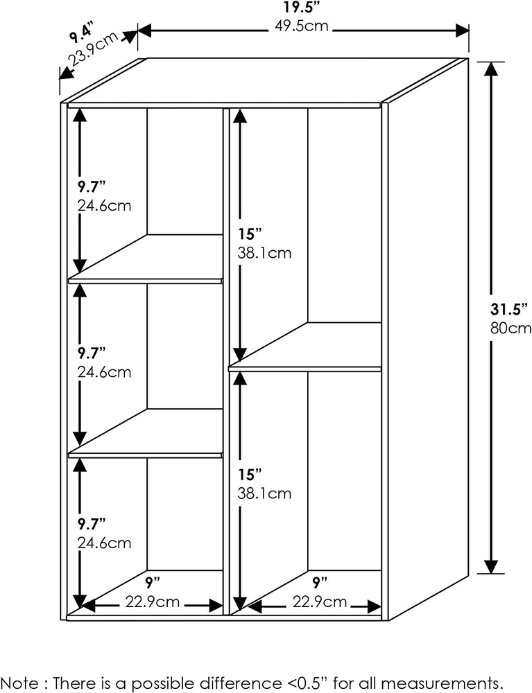 White 5-Cube Luder Bookcase for Books and Storage