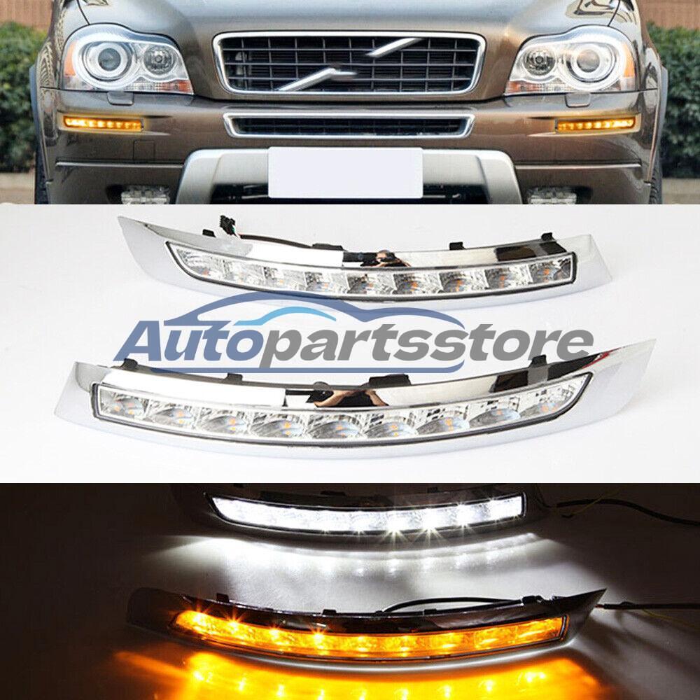 DRL LED Daytime Running Light Fog Lamp With Turn Signal For Volvo XC90 2007-2014