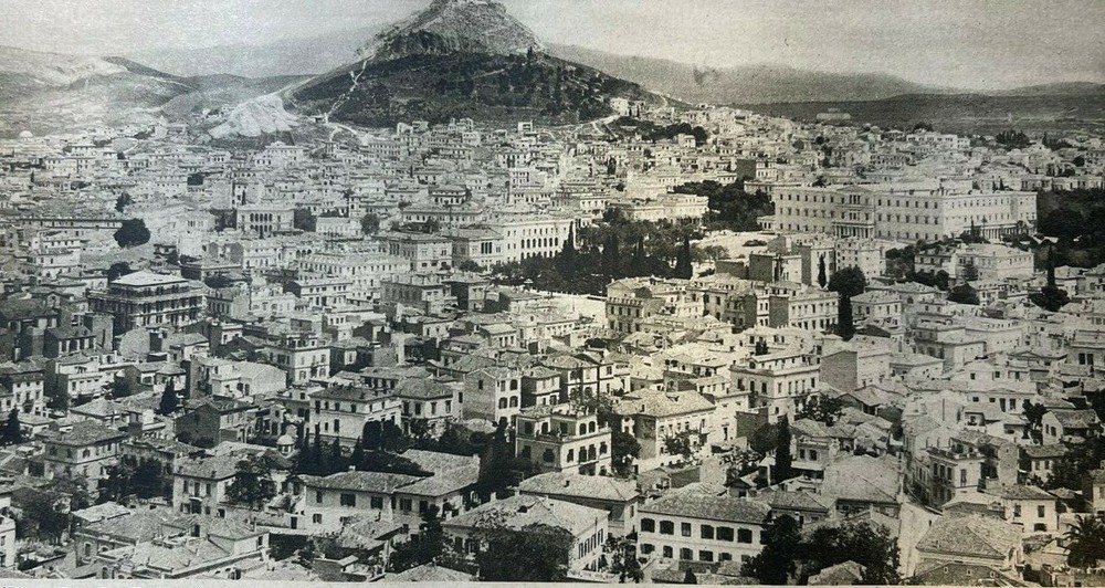 1917 Vintage WWI Illustration Athens Greece From the Acropolis