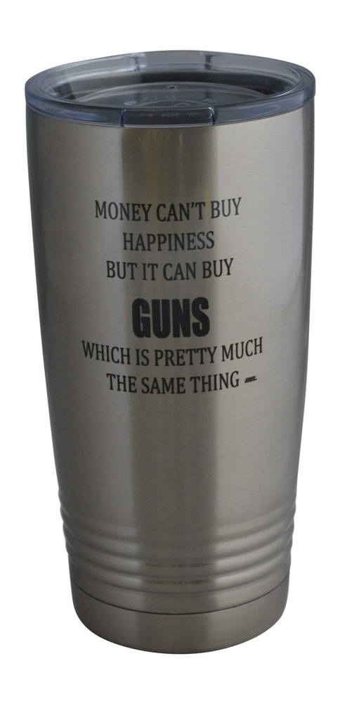 Rogue River Tactical 20 Oz Hunting Novelty Travel Tumbler Money Happiness Design