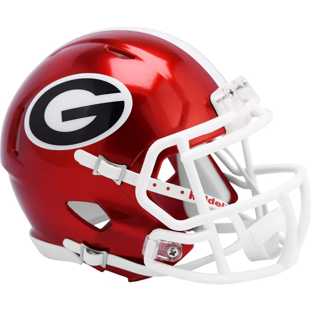 *SALE* GEORGIA BULLDOGS CHROME FLASH NCAA SPEED MINI FOOTBALL HELMET RIDDELL!-image