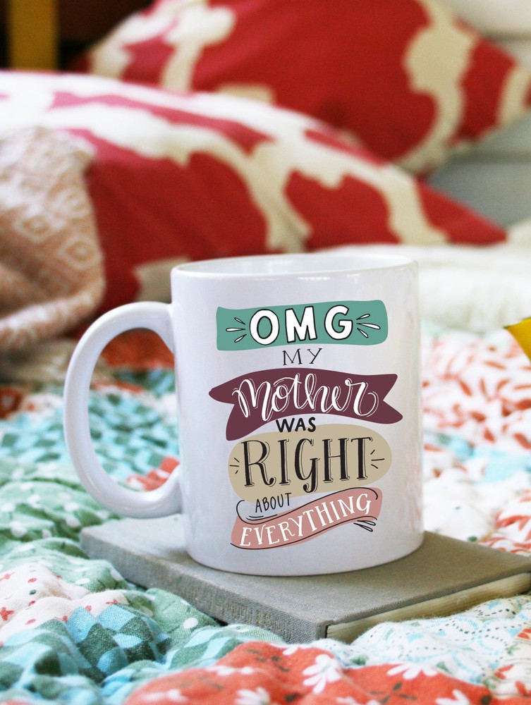 Omg My Mother Was Right About Everything Illustrated Ceramic Plastic Travel Mug