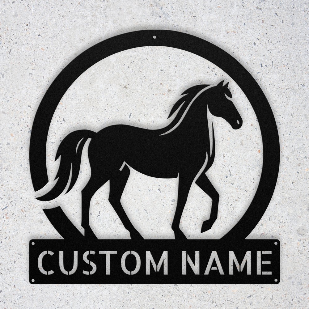 Personalized Horse Metal Sign Custom Wall Art Decor Gift for Horse Lovers Home