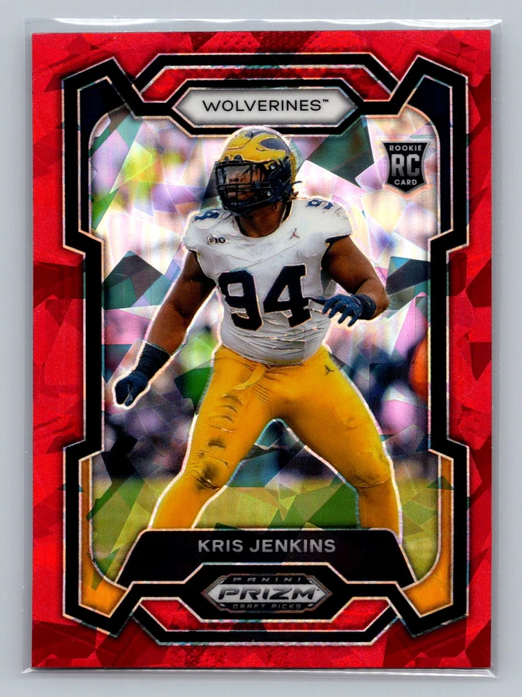 2024 Panini Prizm Draft Picks - Red Ice Prizm #140 Kris Jenkins (RC)