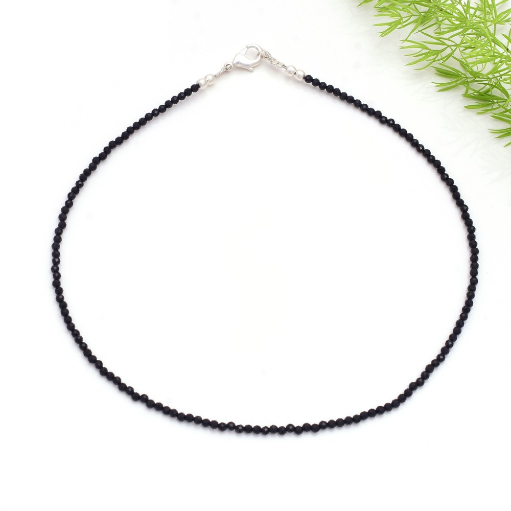 Delicate Black Tourmaline Minimalist Anklet, Natural Black Tourmaline Stone-23