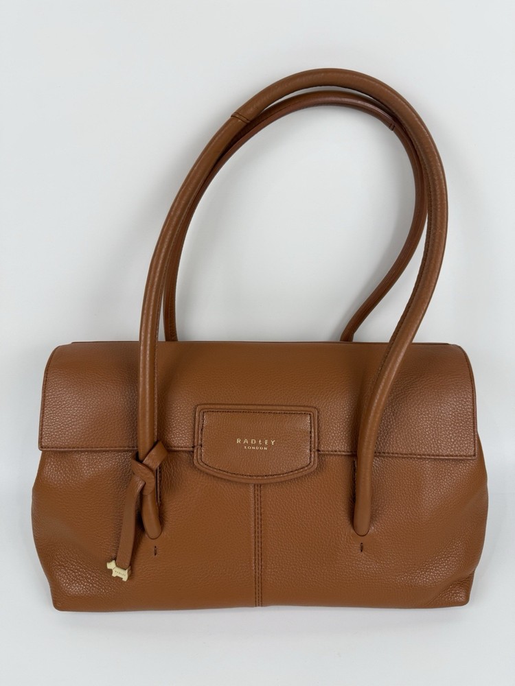 Radley London Brown Pebbled Leather Shoulder Bag Purse Burnham Beeches