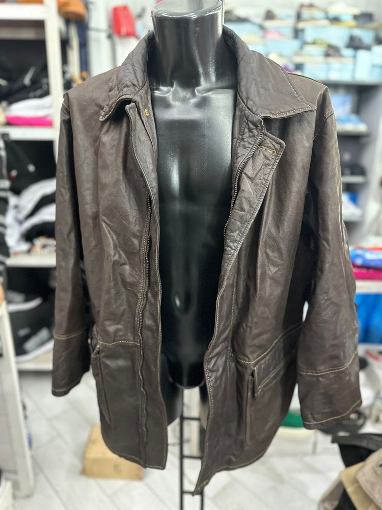 Vintage Brown Leather Jacket for Men Size 54 LLV466