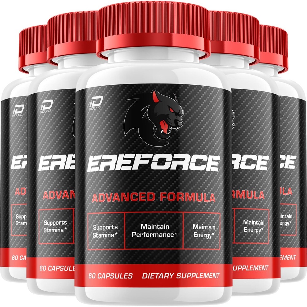 (5 Pack) EreForce for Men Capsules – Ere Force Vitamin Complex Pills, Energy