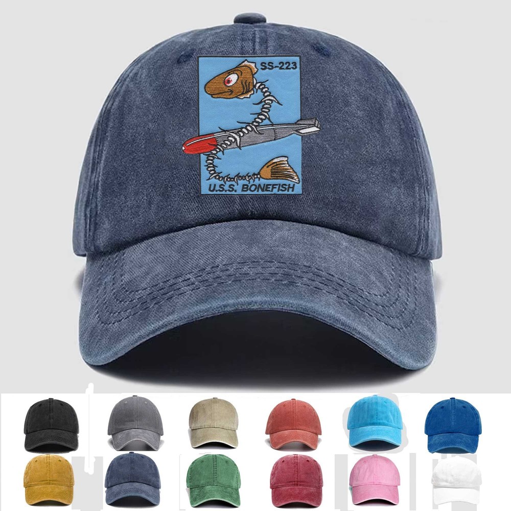 Custom Embroidered Hat SS-223 USS Bonefish, Veteran Cap, Trucker Hat, Gift Idea