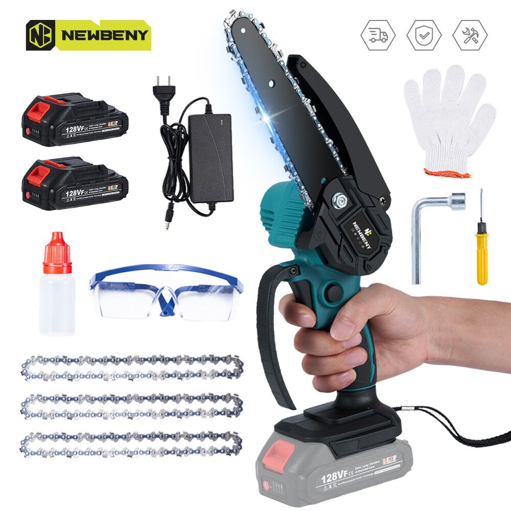 6 in 11000RPM Mini Handheld Electric Chainsaw Cordless Chain Saw Wood Cutter