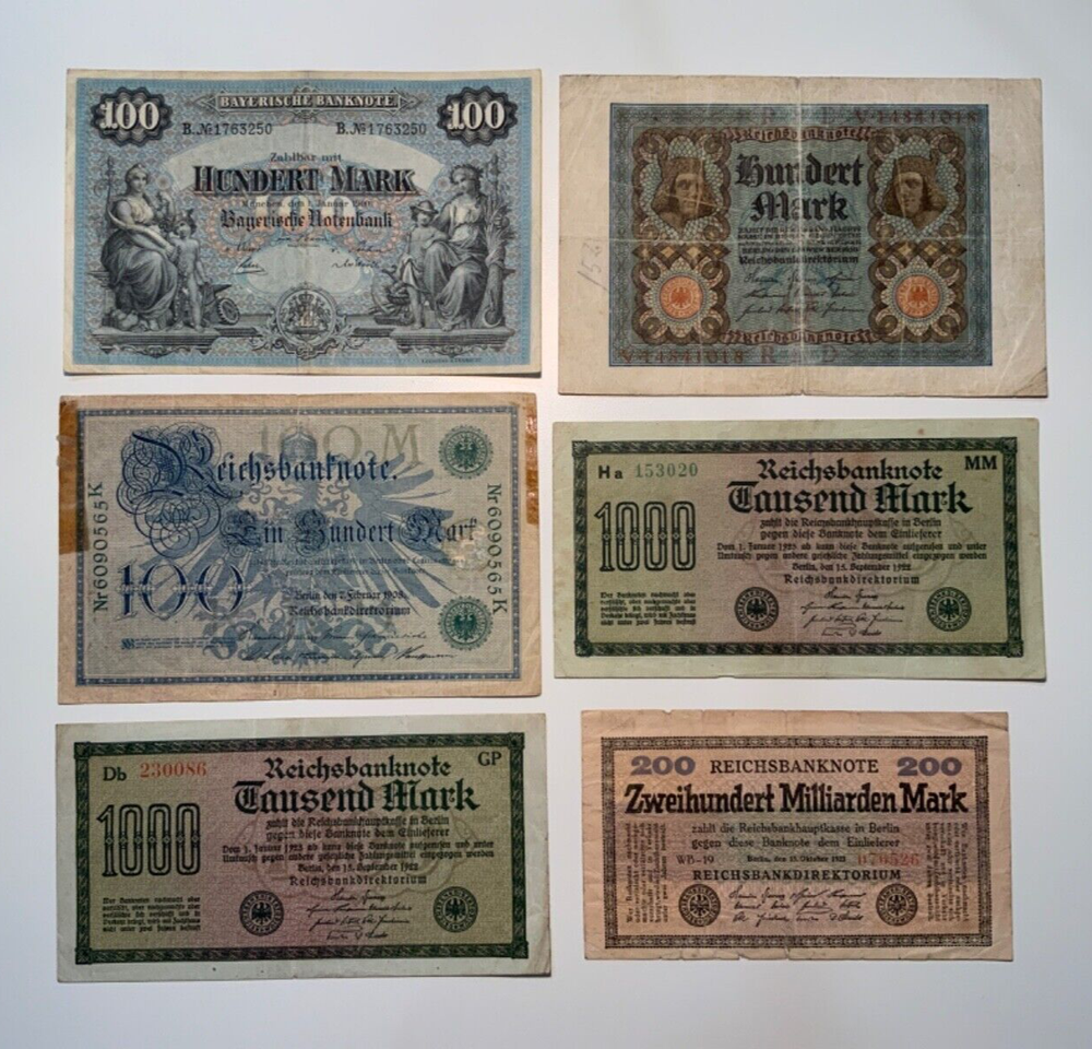 Vintage banknote lot from Germany.