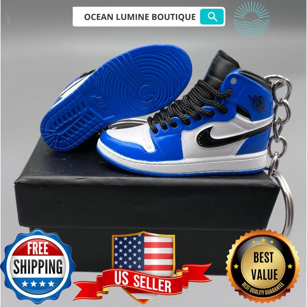 Air Jordan 3D Mini Sneaker Keychain, Basketball Sneaker Collectible, Box Options