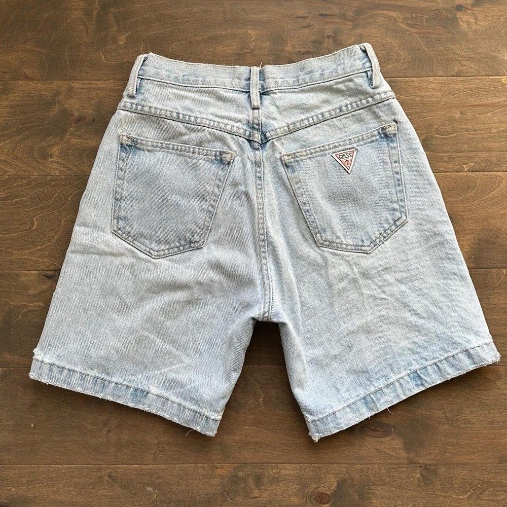 Vintage Guess Jeans Shorts Womens 27 Stone Wash High Rise USA 90s Denim