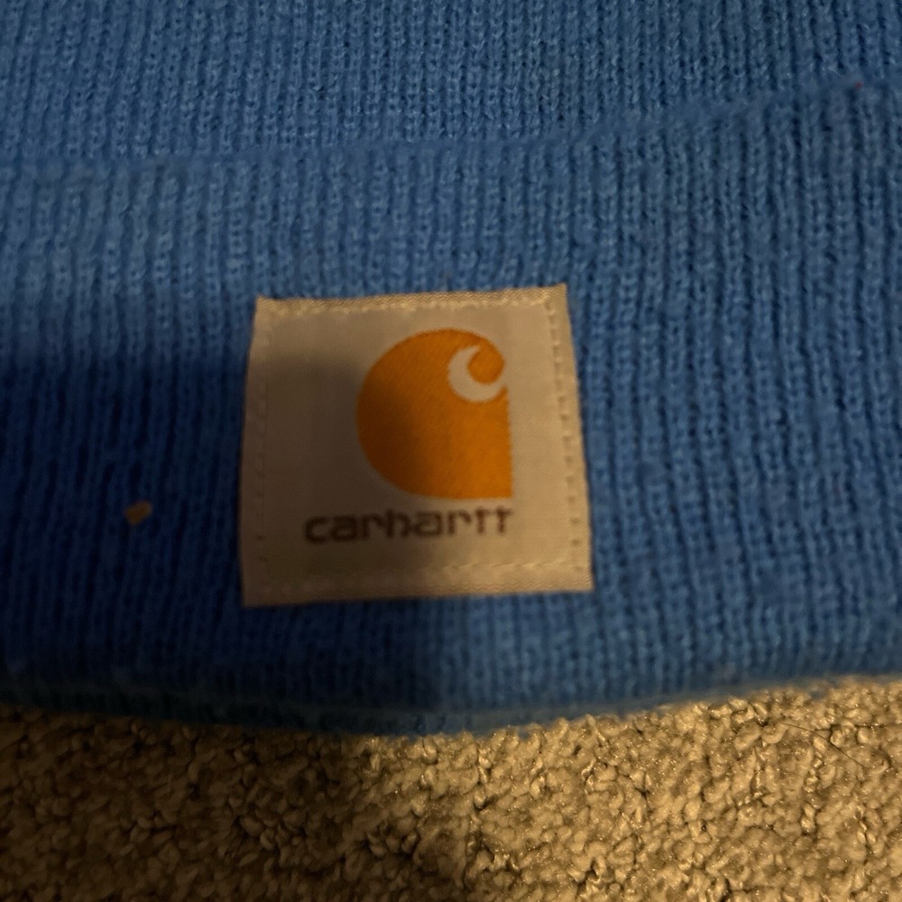 Carhartt Cuffed Beanie Cap for Men in Blue Workwear Outdoor Style