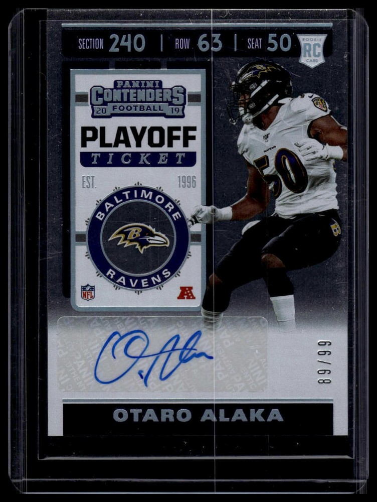 2019 Panini Contenders #282 Otaro Alaka Playoff Ticket #/99 Rookie Auto