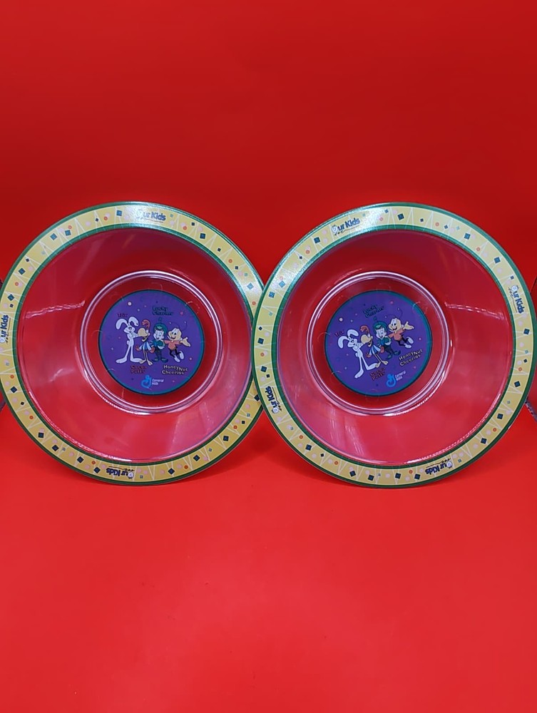 Vintage General Mills Characters Plastic Cereal Bowls Lucky Charms Cocoa PuffsX2