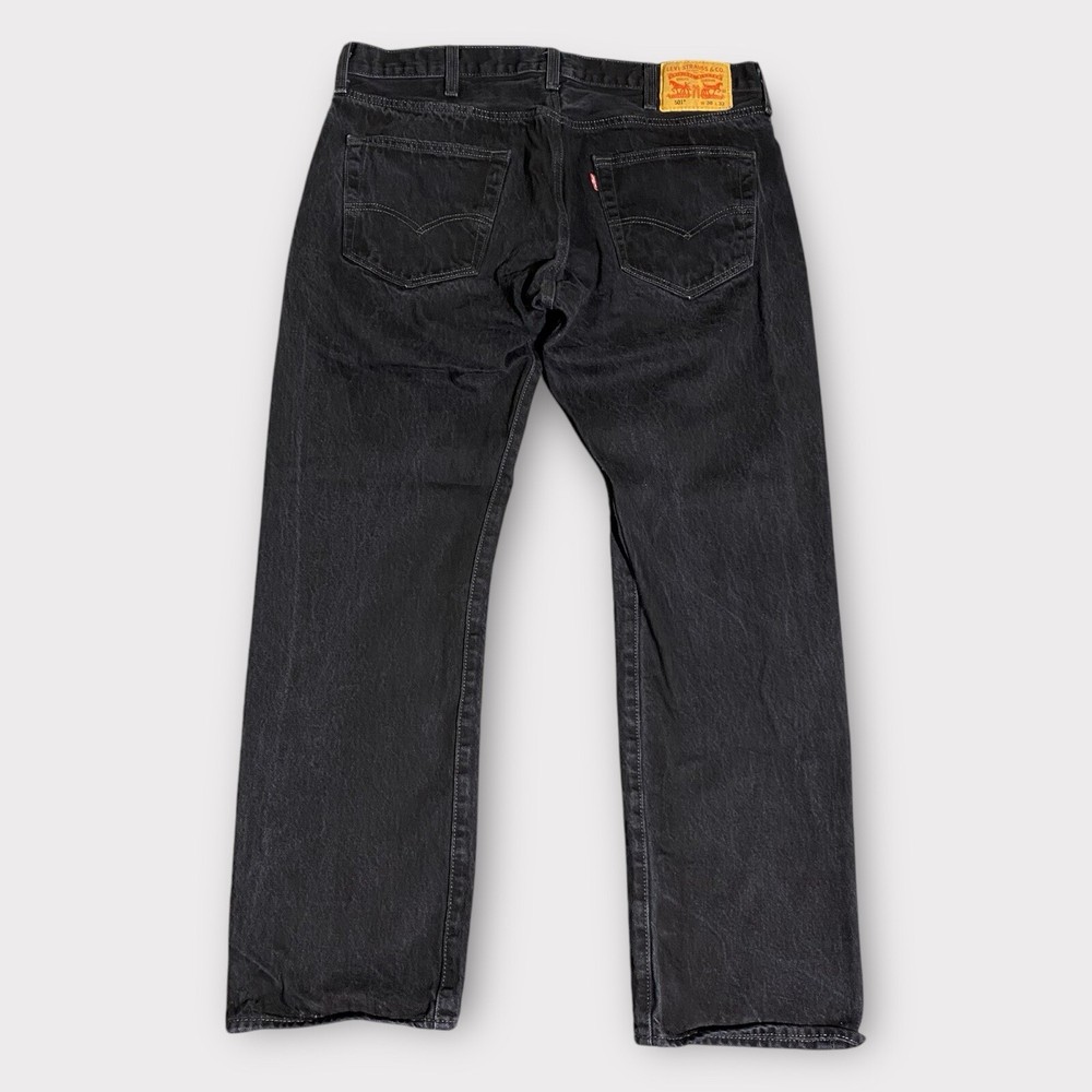 Vintage Levis Jeans Mens 38x32 Black Denim 501 Regular Fit Straight Leg Western