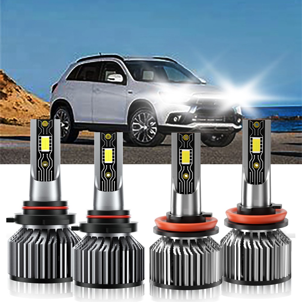 Ultra-Bright 6500K LED Headlight Bulbs 9005+H11 for Mitsubishi RVR 2011-2019