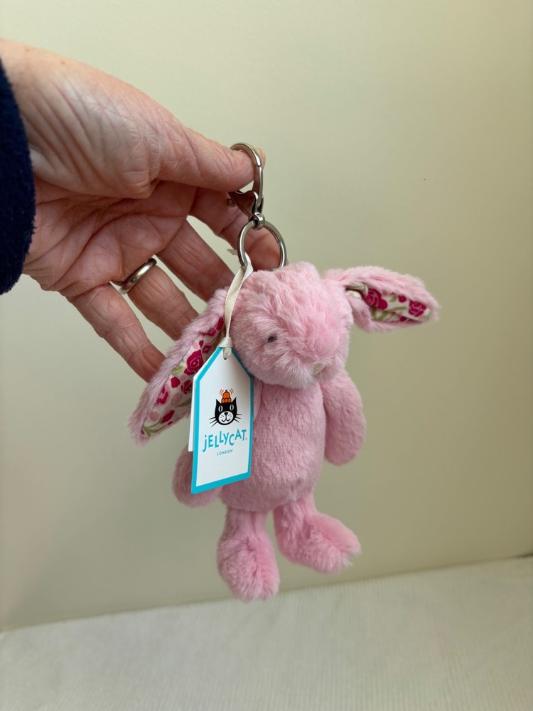 NEW Blushkin Blossom Bunny Jellycat Plush Bag Charm Includes Free Jellycat gift