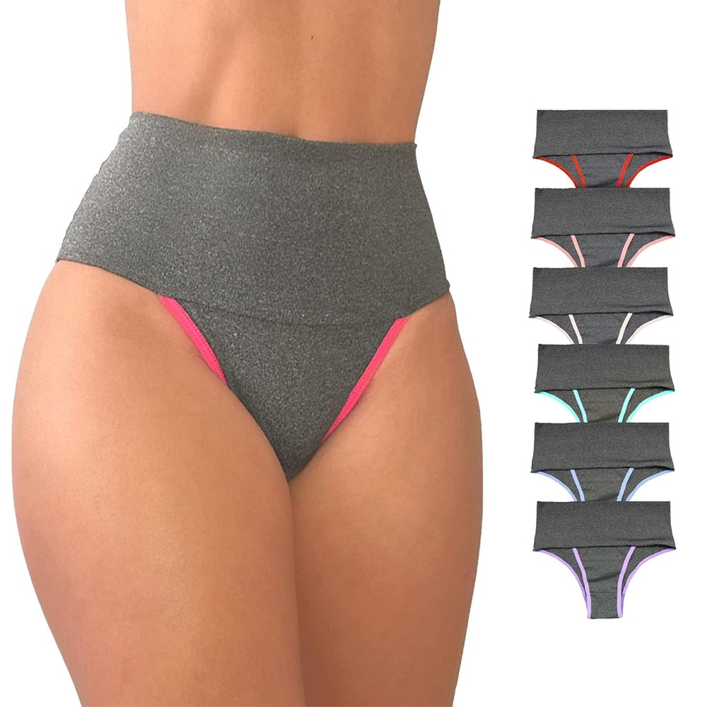 Viere 6-Pack Womens Tummy Control High Waisted Underwear Lingerie