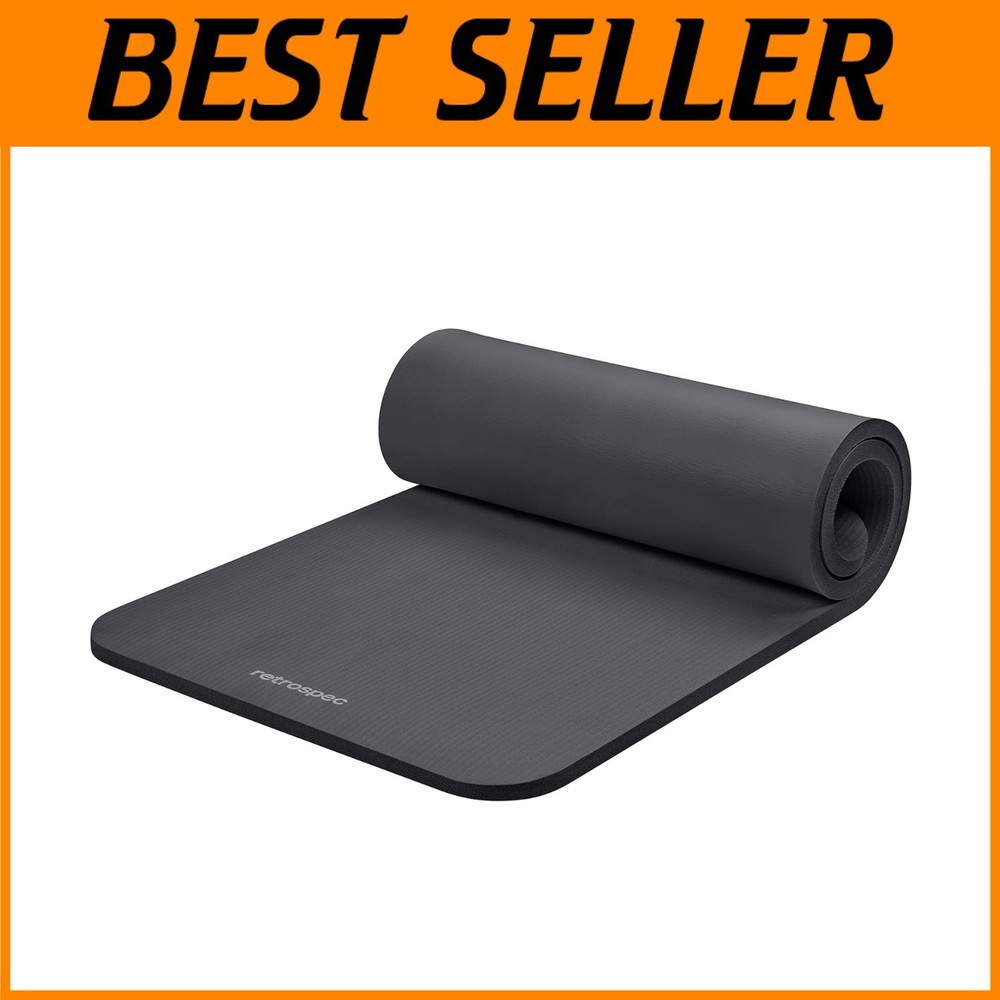 Extra Thick 1-Inch Non-Slip Yoga Mat with Carry Strap - Ideal for Home Workouts