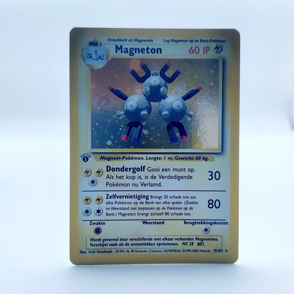 1st Edition German Holo Magneton 9/102 Base Set Pokemon TCG Card
