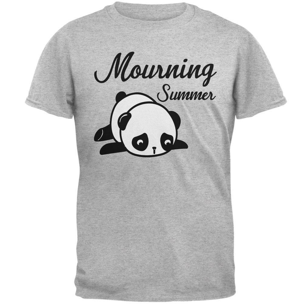 Back To School Mourning Summer Panda Mens T Shirt-image