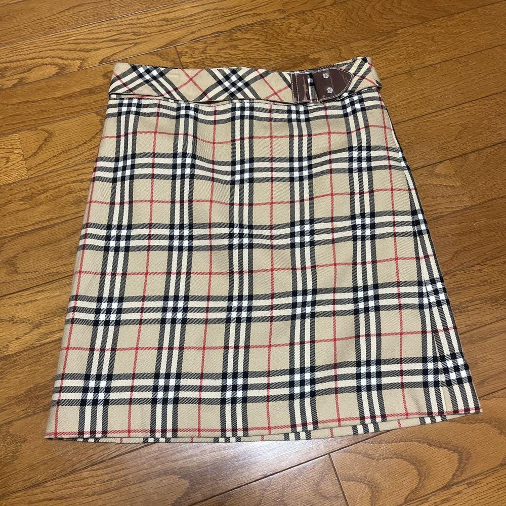 Burberry London Nova Check Skirt 38 Detachable Belt Used
