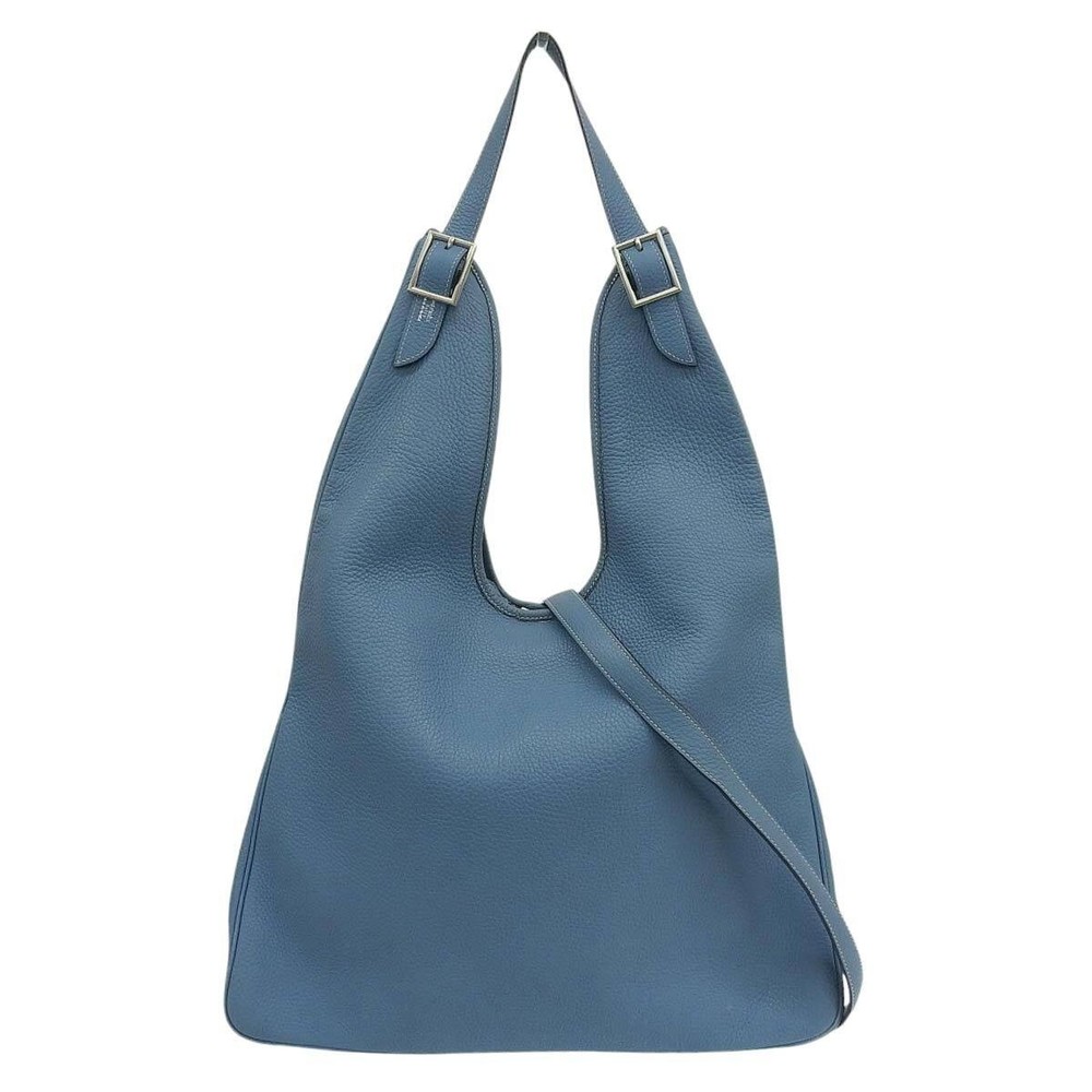 Hermes Masai Shoulder Bag Blue Jean Taurillon Leather Engraved 2005 708707