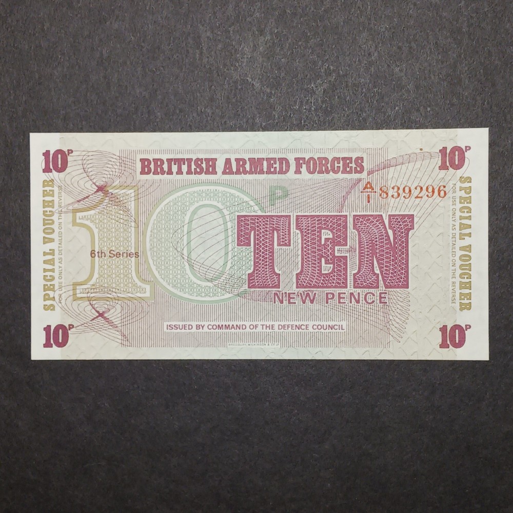 British Armed Forces Voucher 10 New Pence Banknote 6th Series UNC Crisp-image